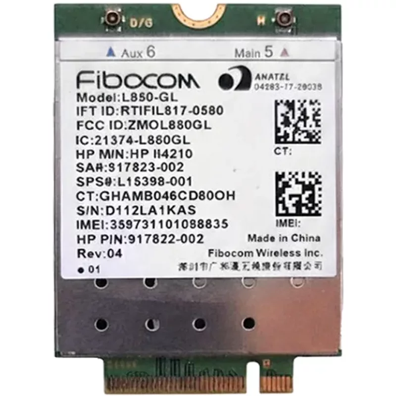 HP 917822-002 | L850-GL LTE CAT9 WAN M.2 Module Card — Networking Equipment