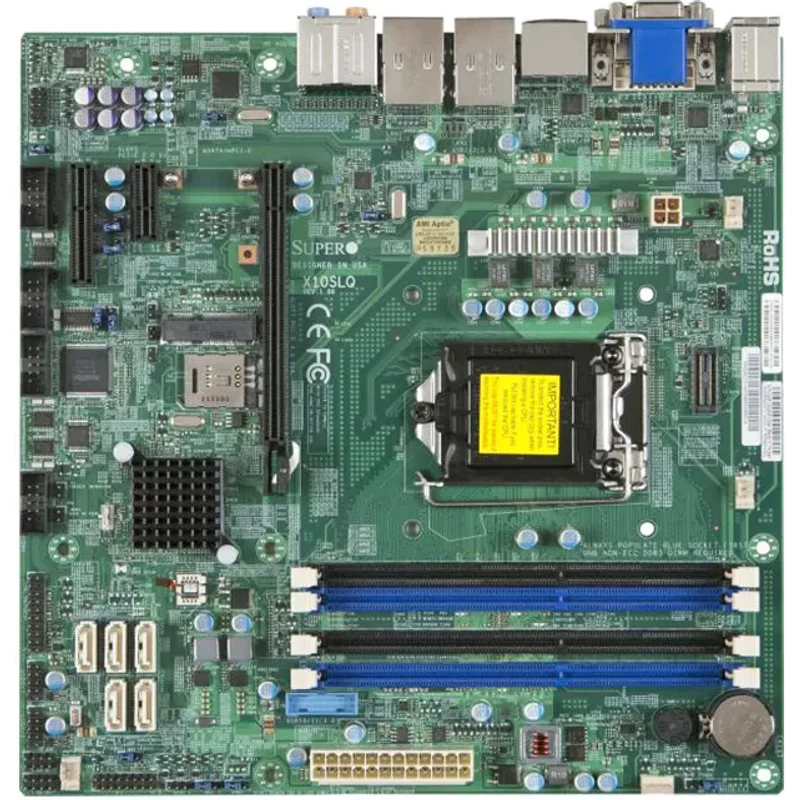 Supermicro MBD-X10SLQ-B | X10SLQ Socket LGA1150 Intel Q87 Express Chipset Micro-ATX System Board (Motherboard) Supports Core i3/i5/i7/Celeron/Pentium DDR3 4x DI