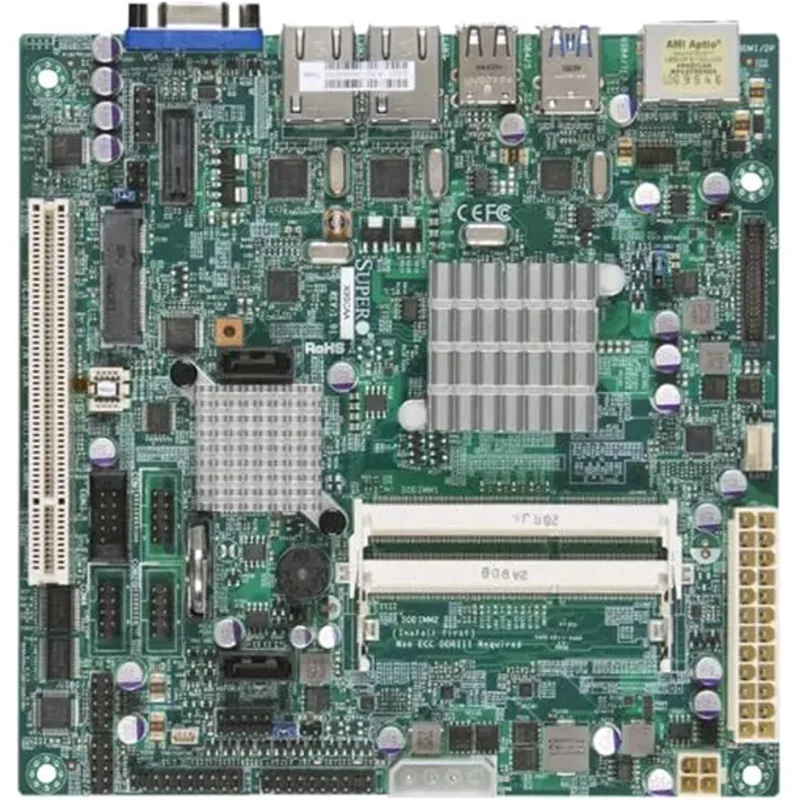 Supermicro MBD-X9SCAA-O | X9SCAA Socket FCBGA559 Intel NM10 Express Chipset Mini-ITX System Board (Motherboard) Supports Atom N2800 DDR3 2x DIMM — Cartes mères
