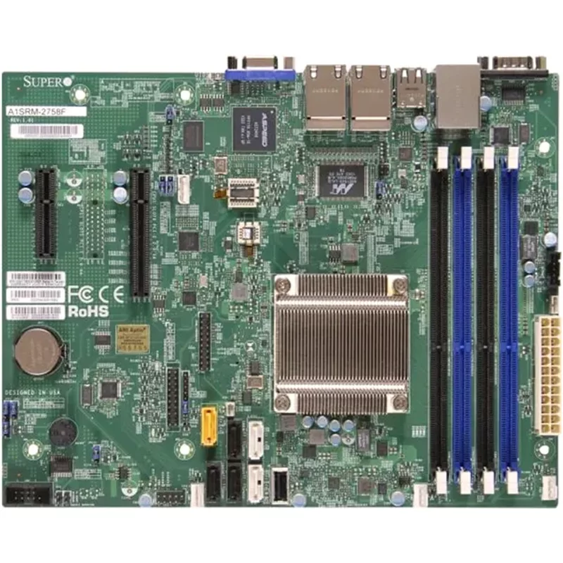 Supermicro MBD-A1SRM-2758F-O | Intel Atom C2758 Chipset Socket BGA-1283 DDR3 ATX System board Motherboard — Cartes mères