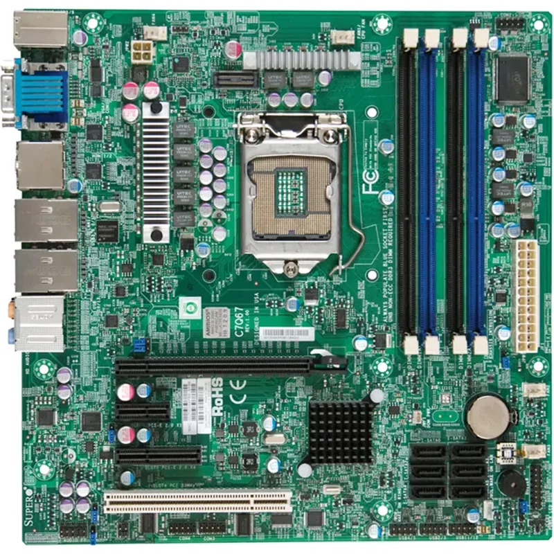 Supermicro MBD-C7Q67-O | C7Q67 Socket LGA1155 Intel Q67 Express Chipset Micro-ATX System Board (Motherboard) Supports Core i7/i5 Series DDR3 4x DIMM — Motherboa