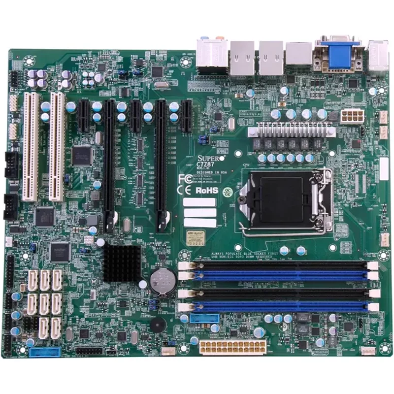 Supermicro C7Z87 | Socket LGA1150 Intel Z87 Chipset ATX System Board (Motherboard) Supports Core i3/i5/i5 Series DDR3 4x DIMM — Cartes mères
