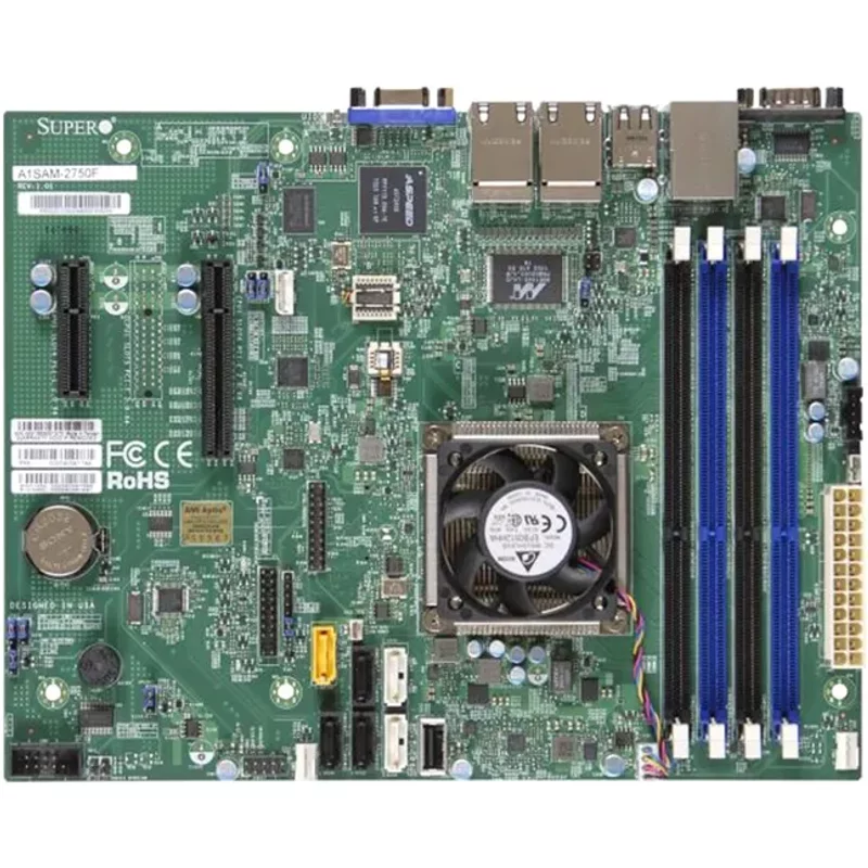 Supermicro A1SAM-2750F | Socket Fcbga-1283 System on Chip Chipset Micro-ATX System Board (Motherboard) Supports Atom C2550 DDR3 4x Dimm — Cartes mères