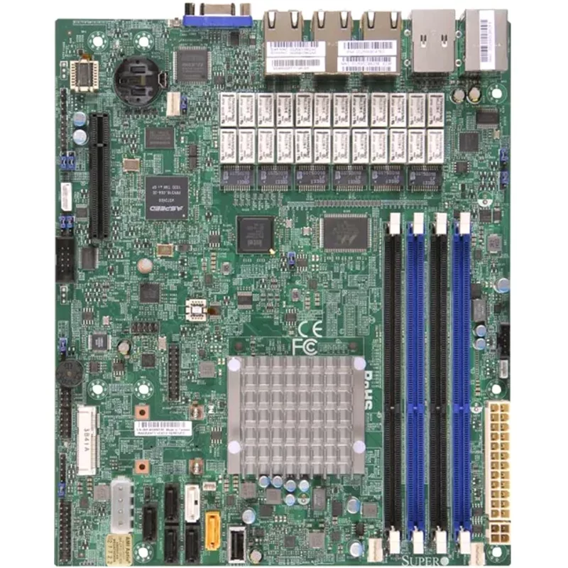 Supermicro Mbd-A1SRM-LN7F-2758 | A1SRM-LN7F-2758 Socket Fcbga-1283 System on Chip Chipset Micro-ATX System Board (Motherboard) Supports Atom C2758 DDR3 4x Dimm 