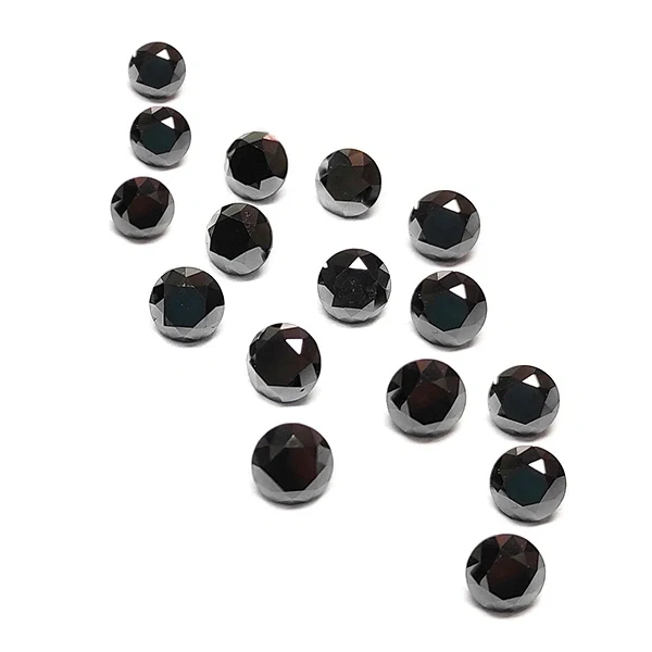 Lot de diamants noirs en vrac calibrés 1 carat AA 2,50 à 2,60 MM — Pierres précieuses en vrac