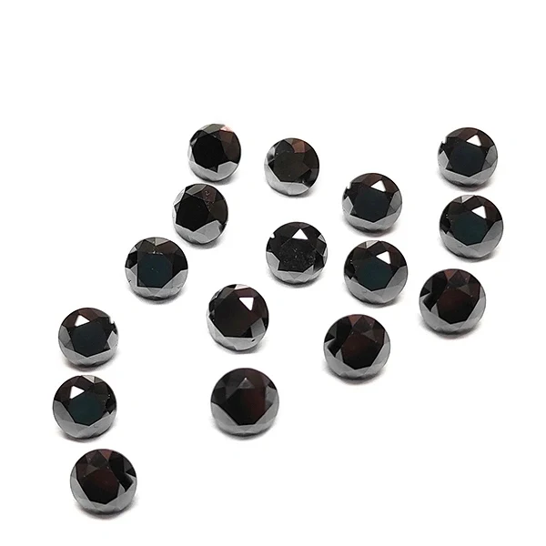 Lot de diamants noirs naturels taille ronde 1 carat AA 2,20 à 2,30 MM — Pierres précieuses en vrac