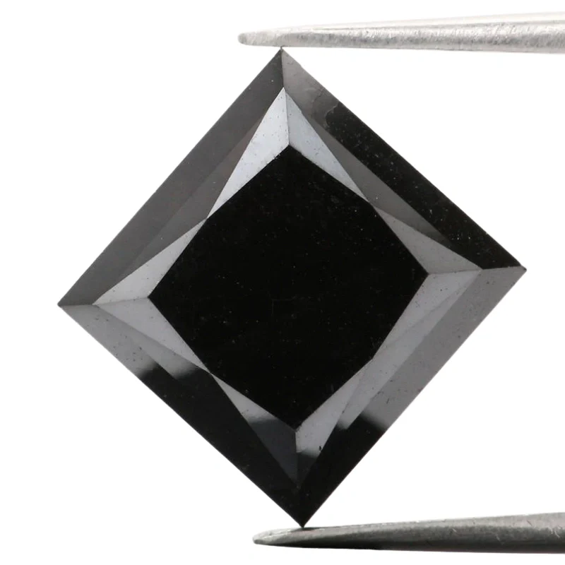 GemoneDiamonds Diamant noir naturel taille princesse 1 carat AA 0,98 — Pierres précieuses en vrac