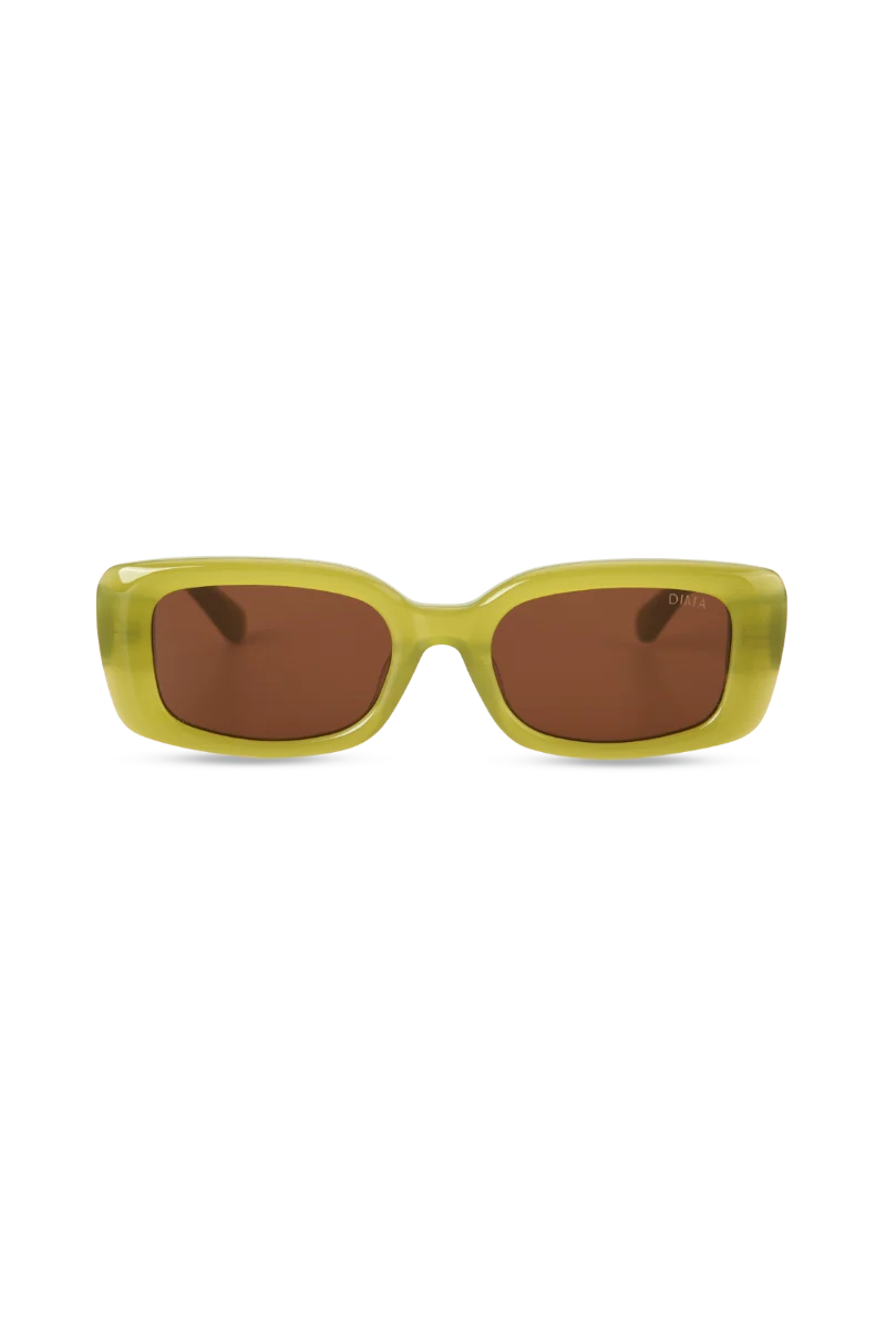 Jade Milky Olive Sunglasses with Brown Lenses