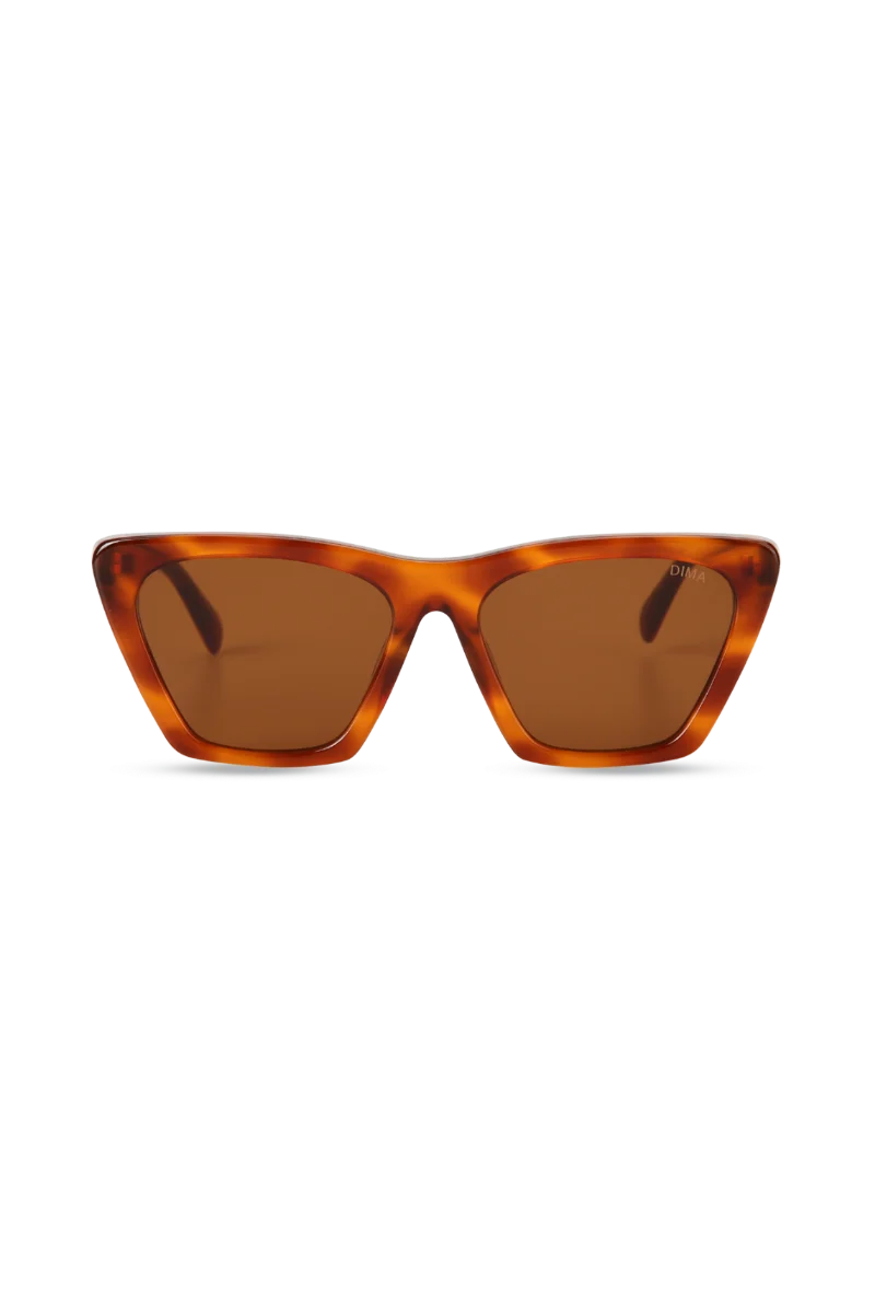 Gleam Amber Tortoise Cat-Eye Sunglasses with Brown Lenses — Lunettes de soleil Hommes