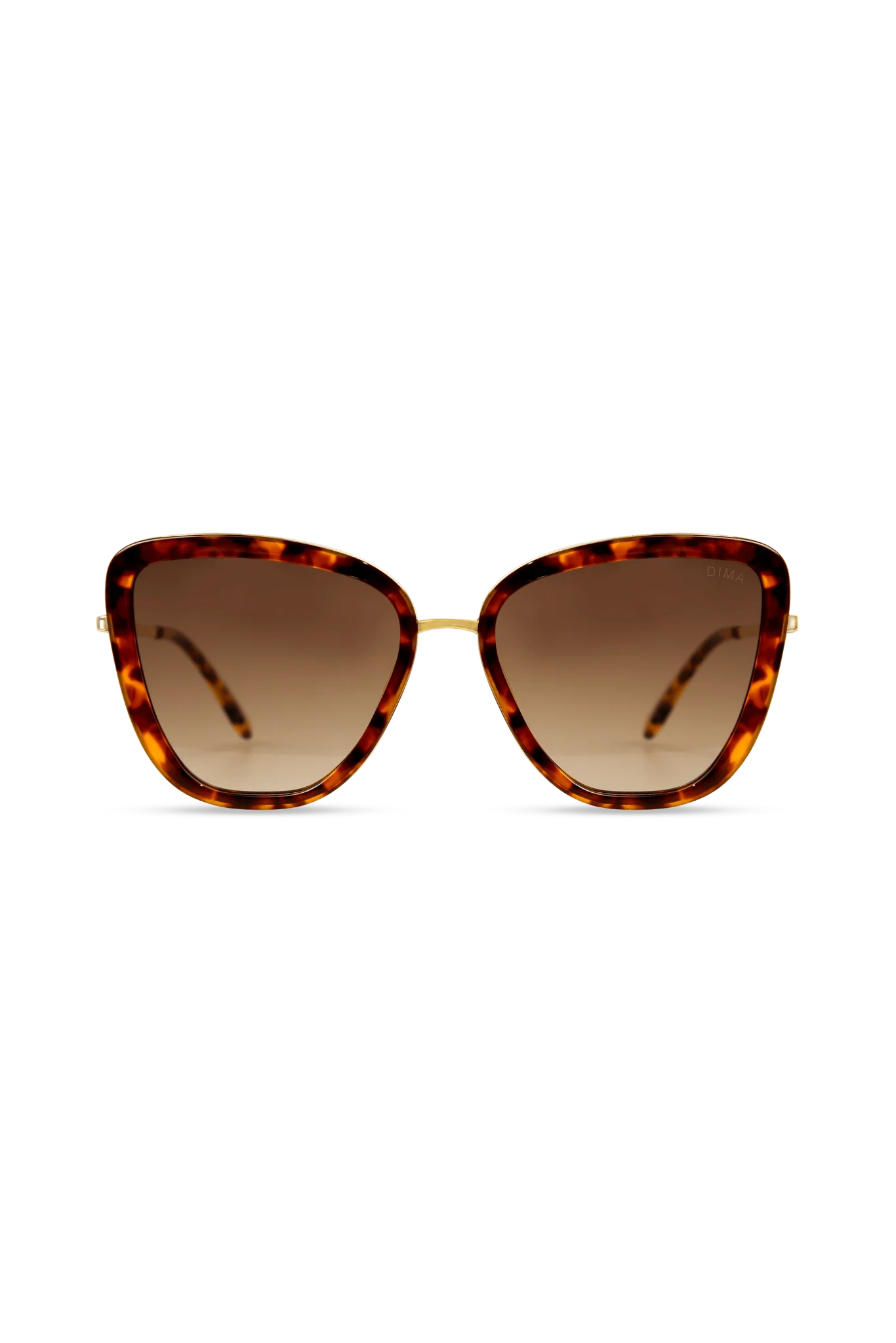 Isla Gold/Dark Tortoise Cat-Eye Sunglasses with Brown Gradient Lenses