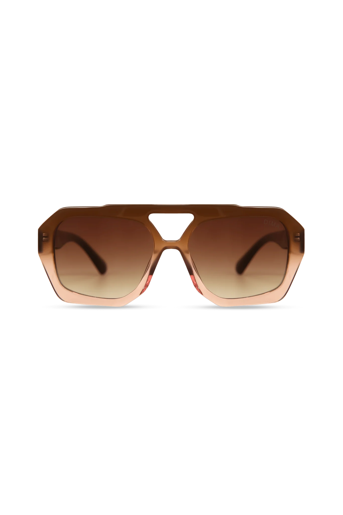 Beth Milky Brown Gradient Aviator Sunglasses with Brown Gradient Lenses