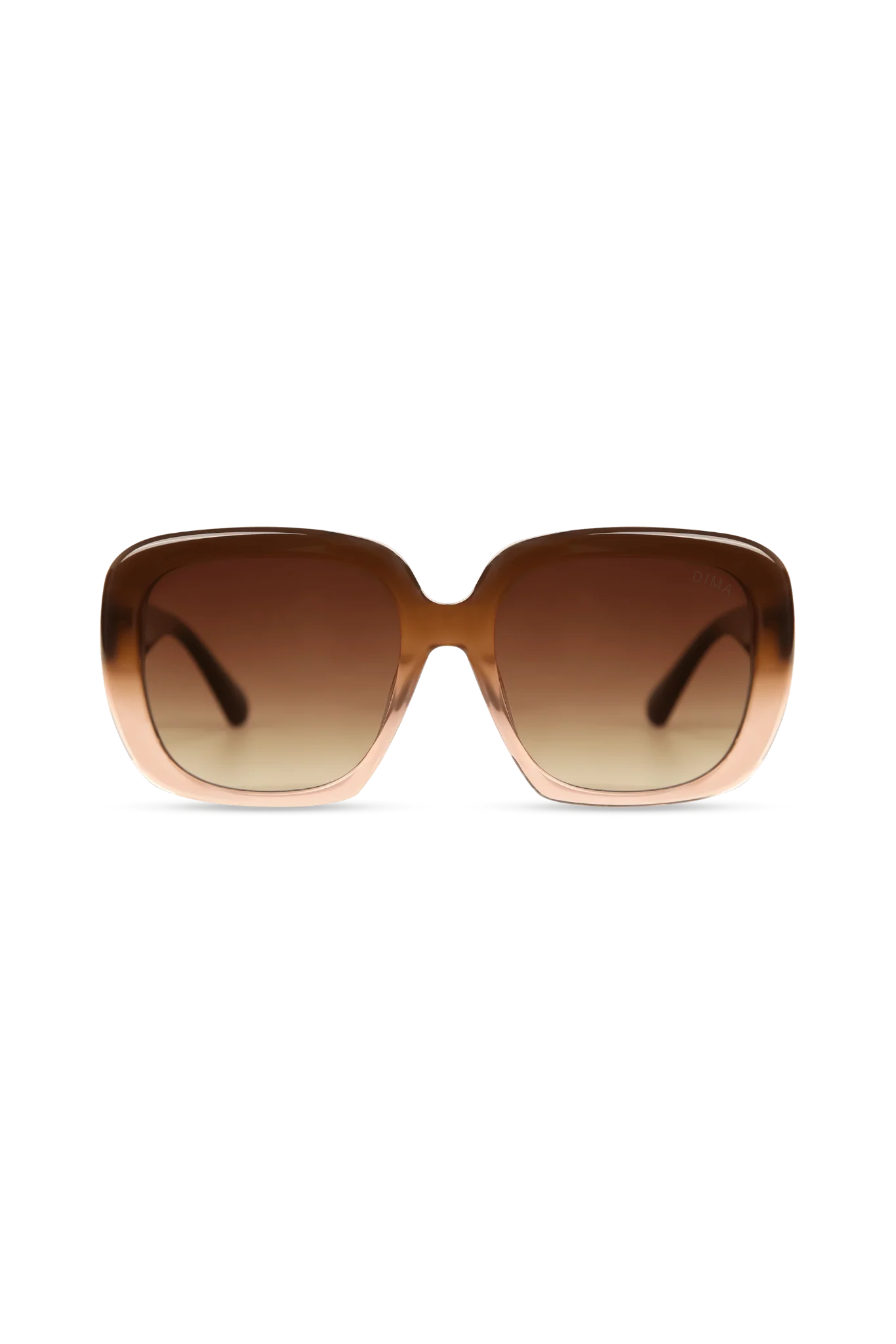 Amelia Milky Brown Gradient Round Sunglasses with Brown Gradient Lenses