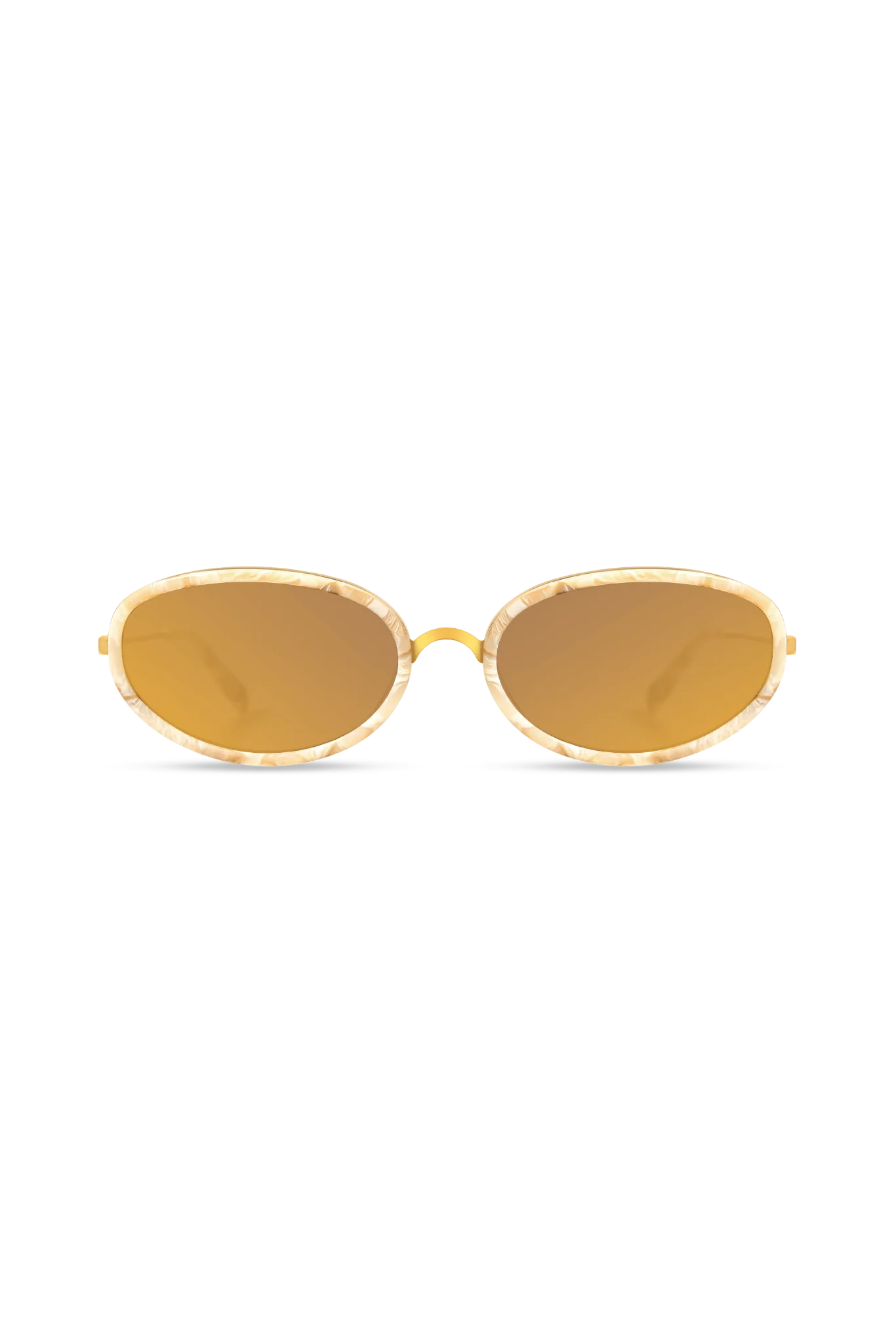 Solis Gold/Cream Marble Sunglasses with Brown Mirror Lenses