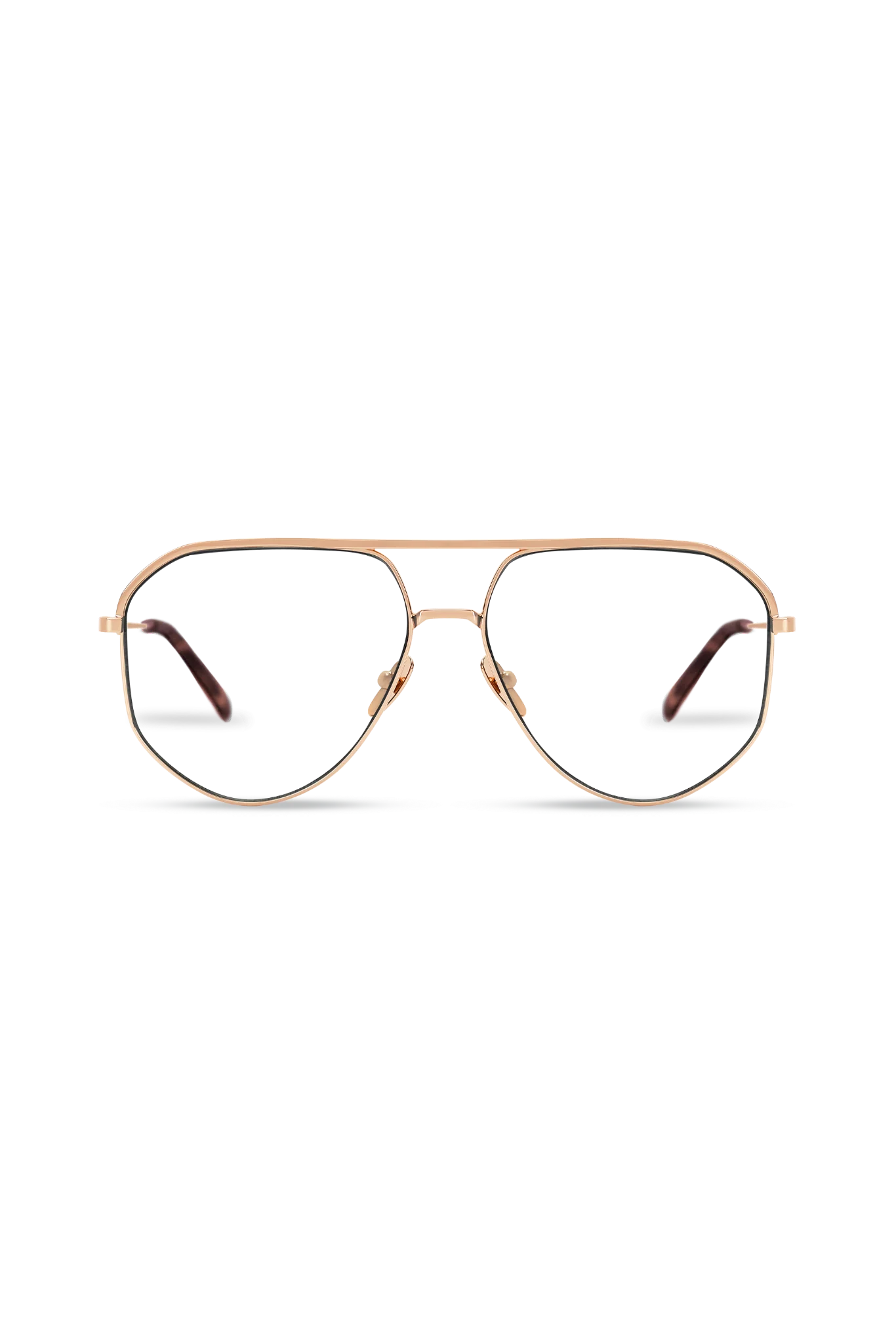 Nova Rose Gold/Pink Tortoise Aviator Eyeglasses — Montures de lunettes