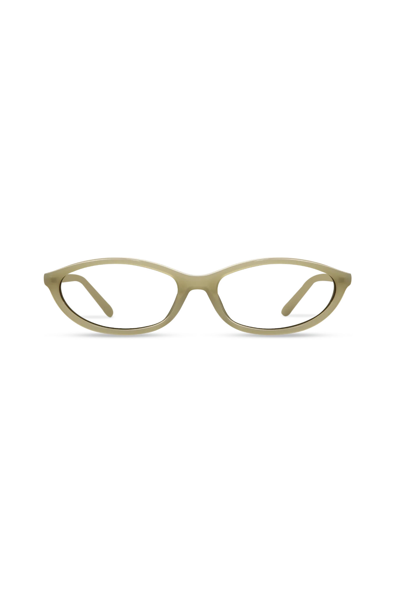 Dina Milky Light Olive Oval Eyeglasses — Montures de lunettes