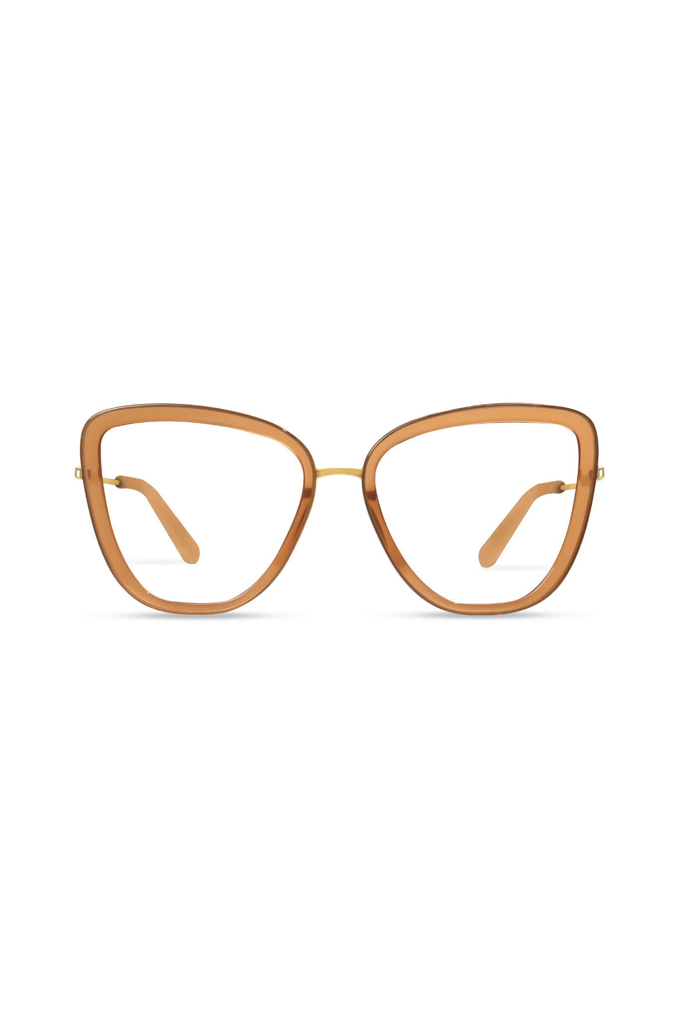 Isla Gold/Crystal Brown Cat-Eye Eyeglasses — Montures de lunettes