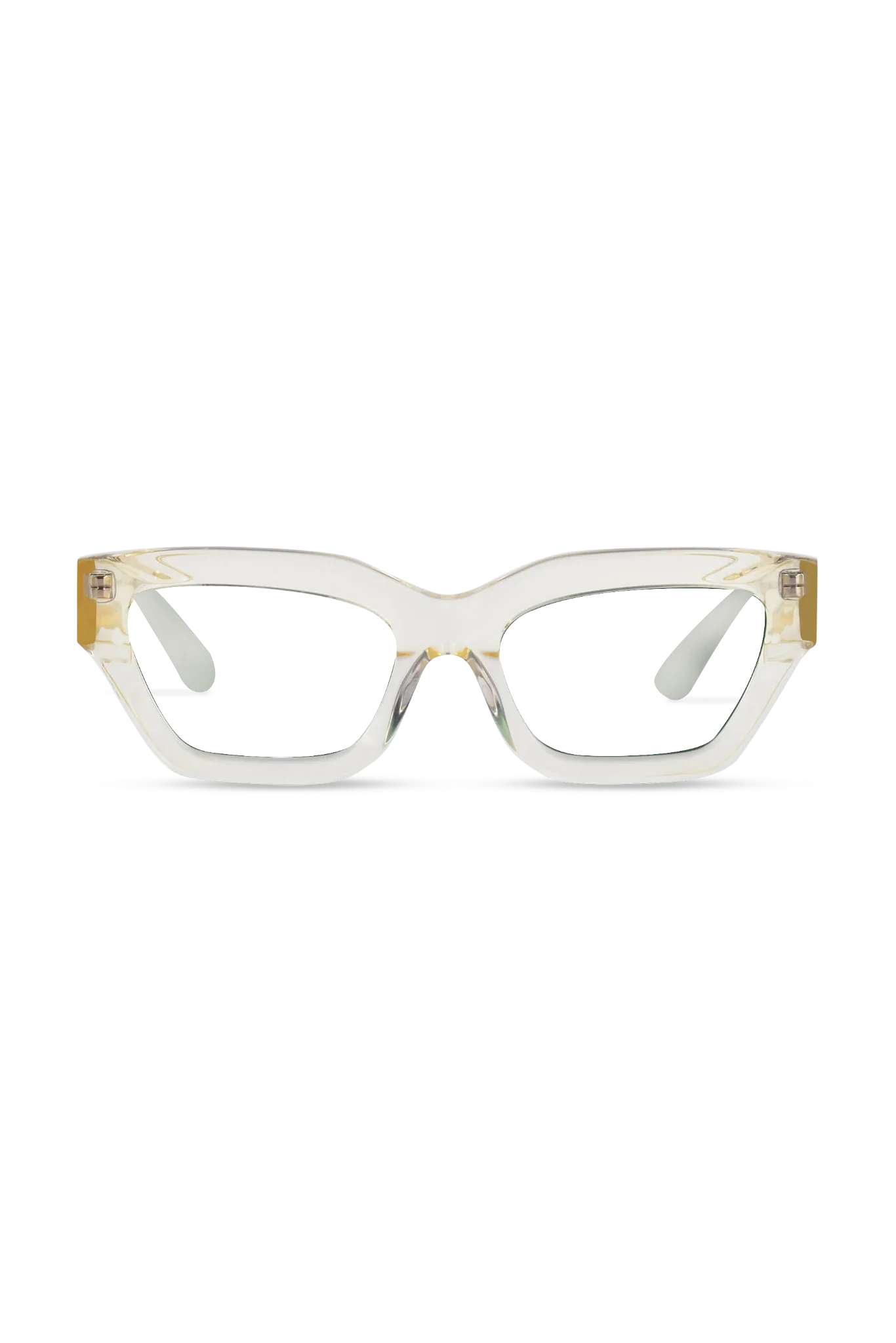 Ava Crystal Light Yellow Cat-Eye Eyeglasses