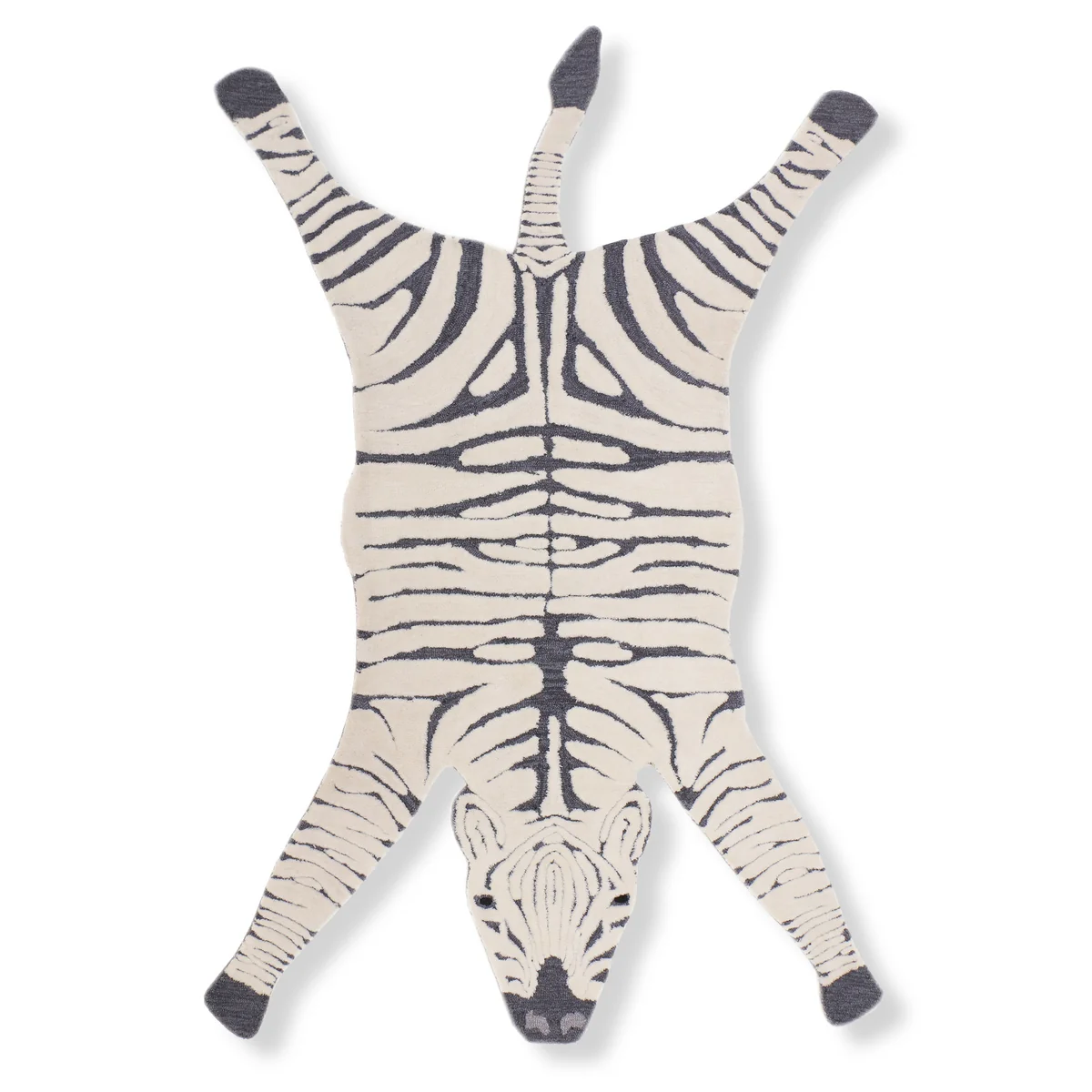 Handcrafted Zebra Rug - 4' x 6' in Black & Ivory — Area Rugs