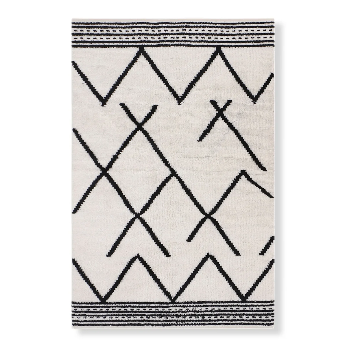 Crossing Lines 5x8 - Quick Ship - 5' x 8' / Black Beige