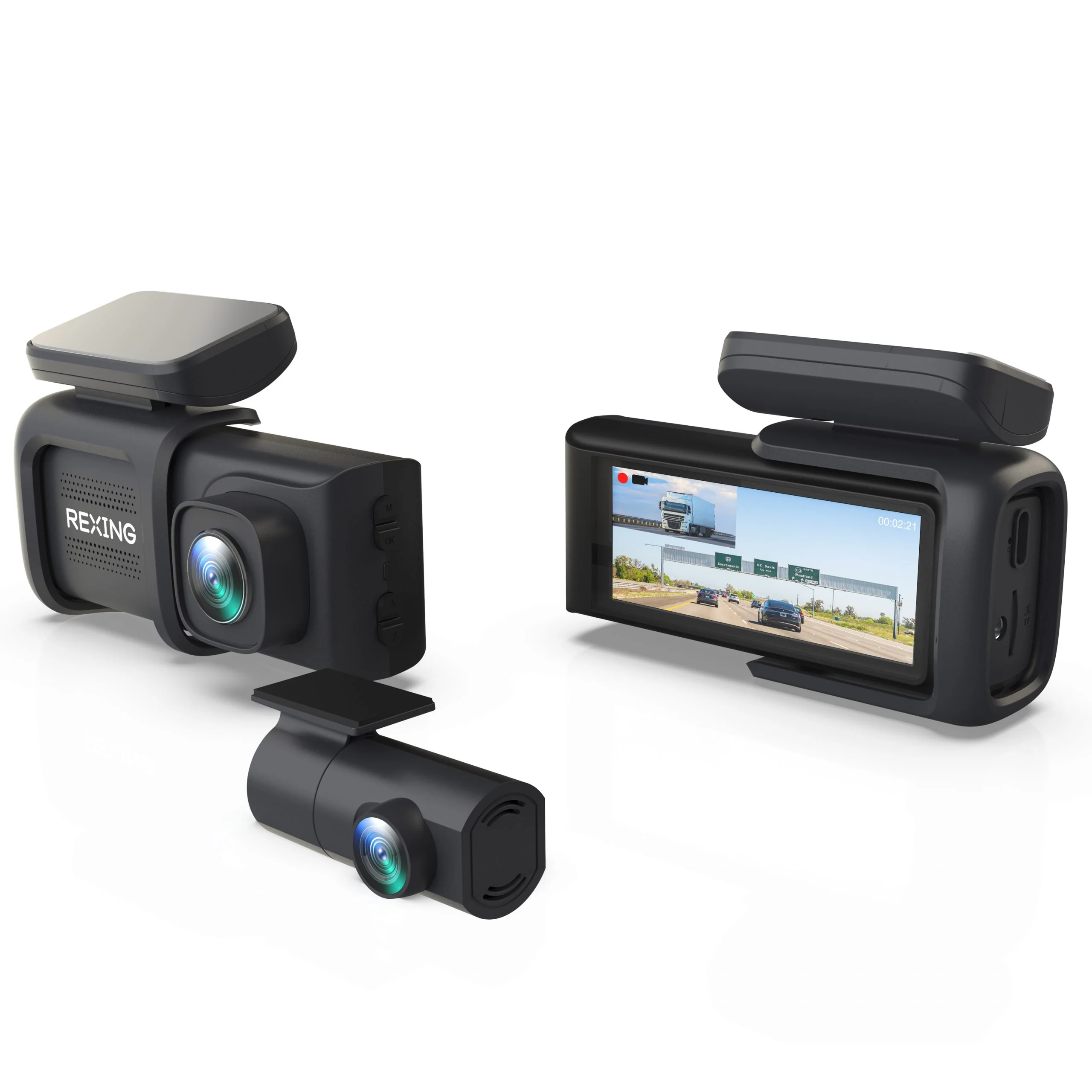 Rexing DT2 Dual Channel 1080p Front and Rear Dash Cam (Open Box) — Dash Cameras