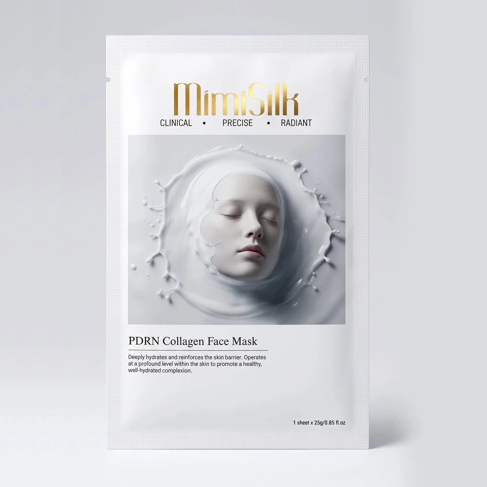 MimiSilk PDRN Collagen Face Mask | 4D Hyaluronic Acid & Collagen Hydrogel Technology