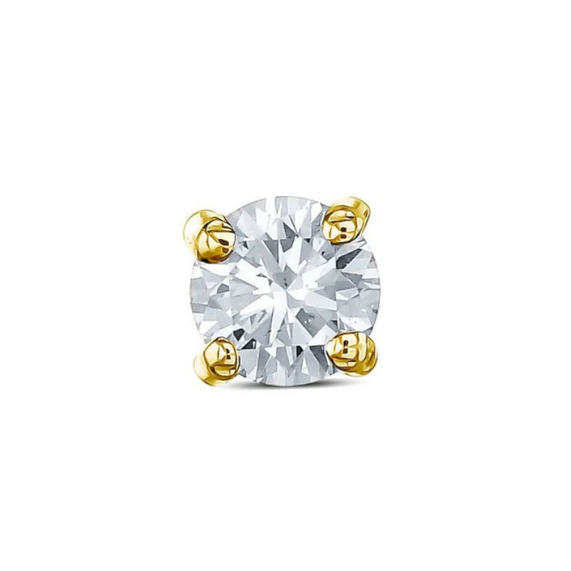 Bague empilable diamant solitaire rond 1 carat en or jaune 10 carats par GemoneDiamonds