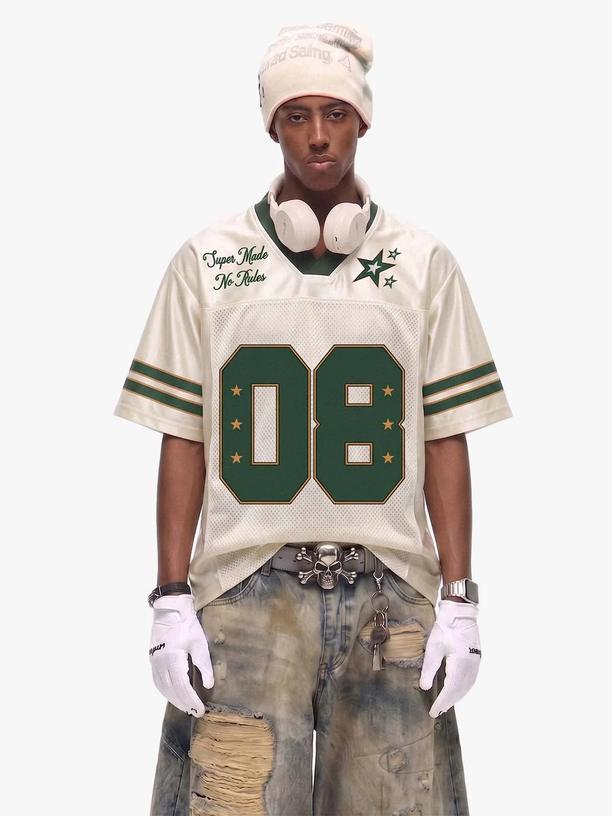 NO "69" Sports Jersey T-Shirt - Champagne / M — T-shirts pour hommes