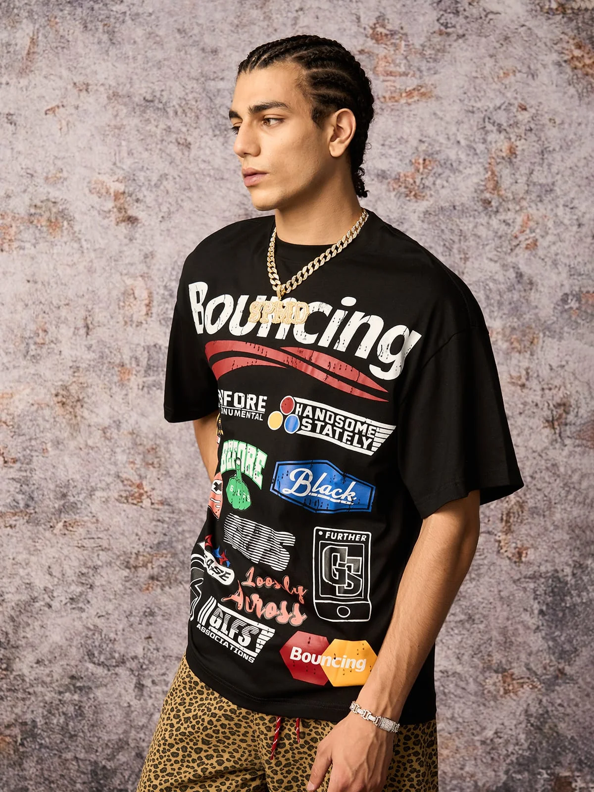 Street Graphic Print T-Shirt - 2415 - Black / M