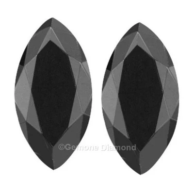 GemoneDiamonds 12.8x6.3mm diamant noir naturel de forme marquise AA/2.5 — Pierres précieuses en vrac