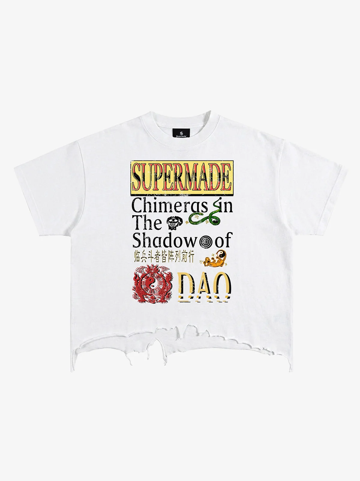 Mythological Graphic Cropped Tee - Brushed White / M