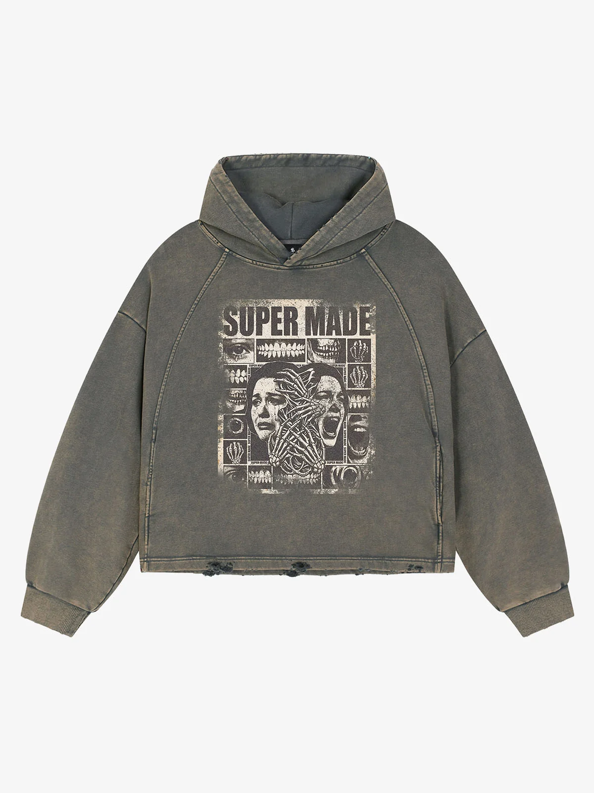 Washed Screaming Hoodie - Washed Gray Gold / M — Chandails en coton ouaté pour hommes