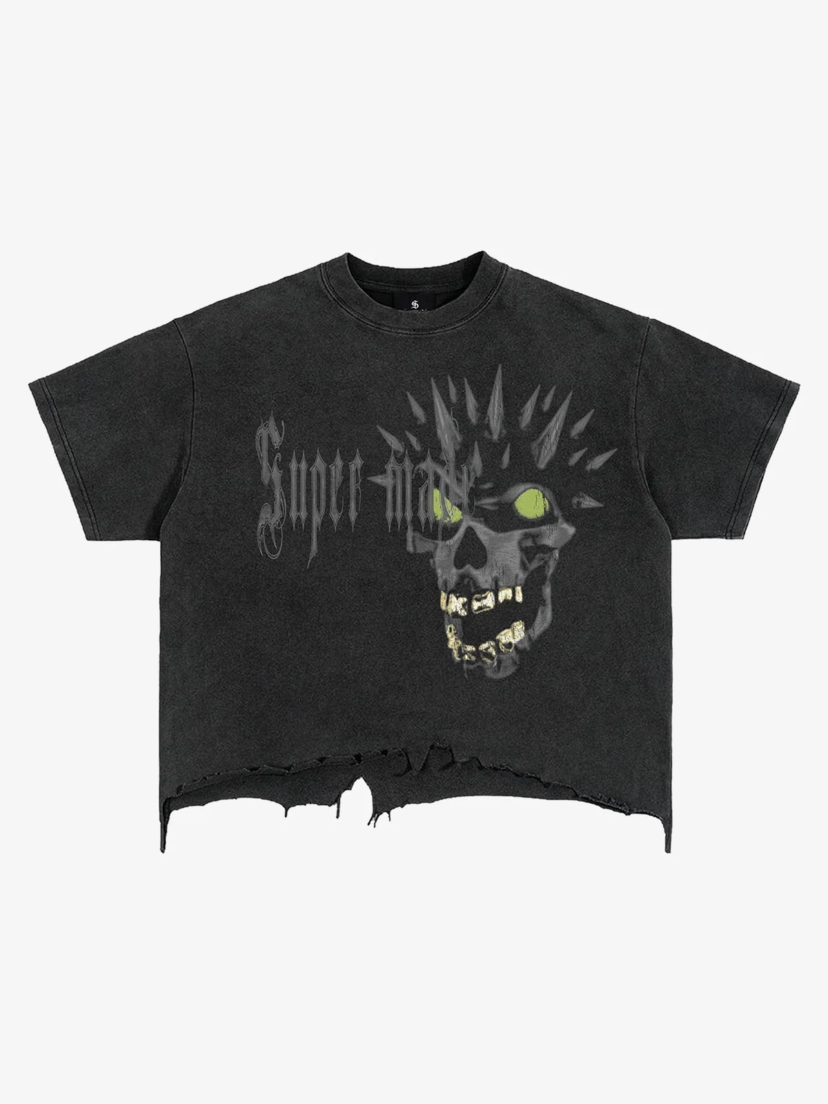 Skull Graphic Brushed Tee - Suede Black / M — Mens T Shirts