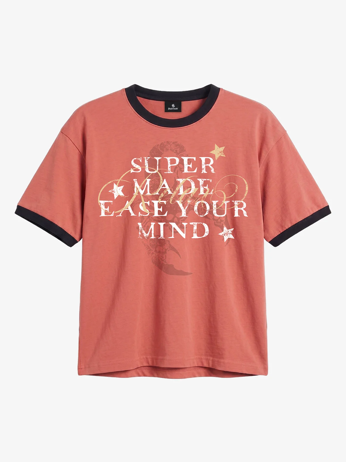 Skull Scorpion Graphic Tee - Orange / M