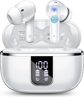 Écouteurs sans fil Bluetooth 5.4 avec réduction de bruit – Batterie 46H