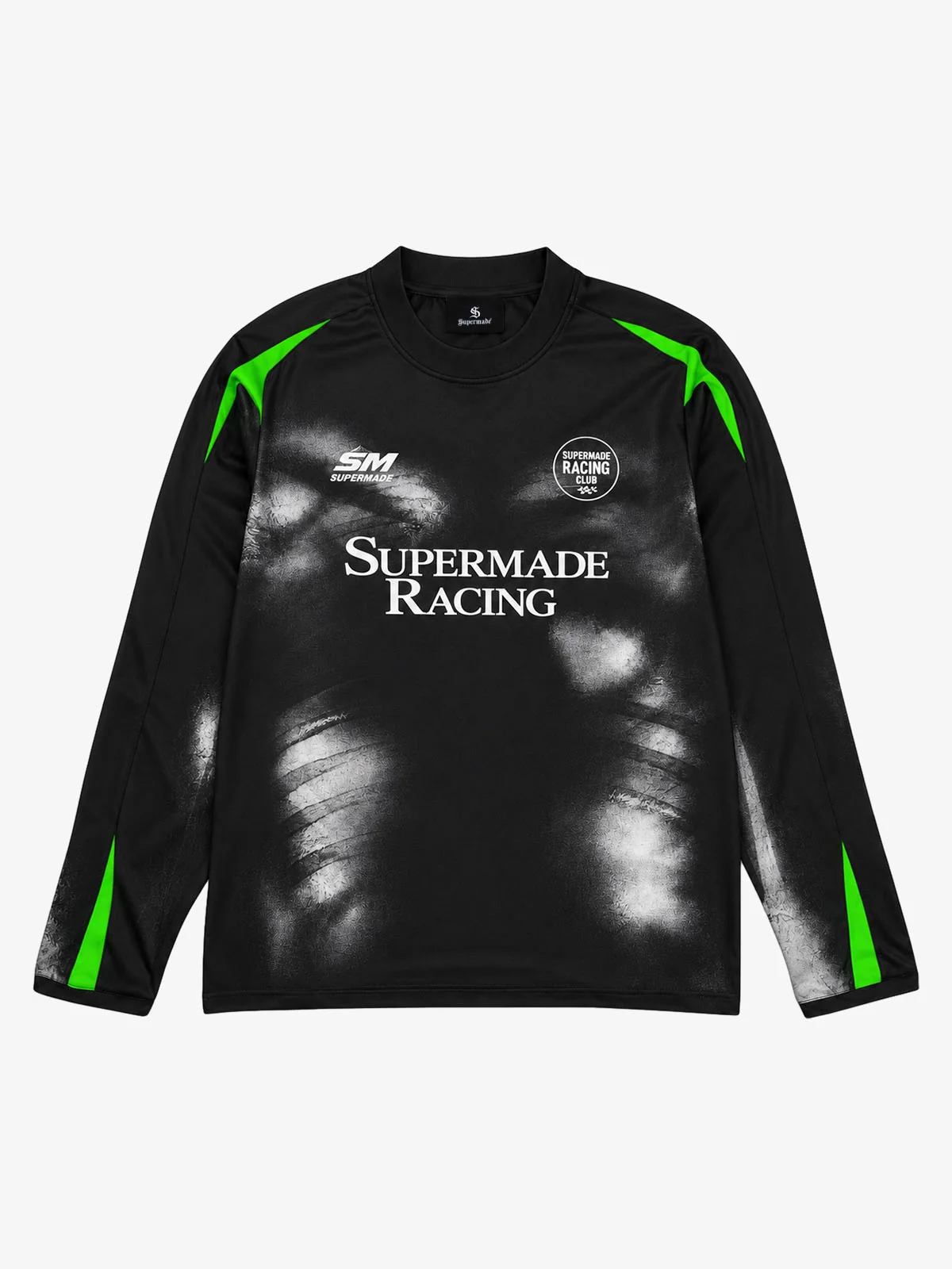 Skull Graphic Layered Racing Logo Long Sleeve Tee - Black / S — Mens T Shirts