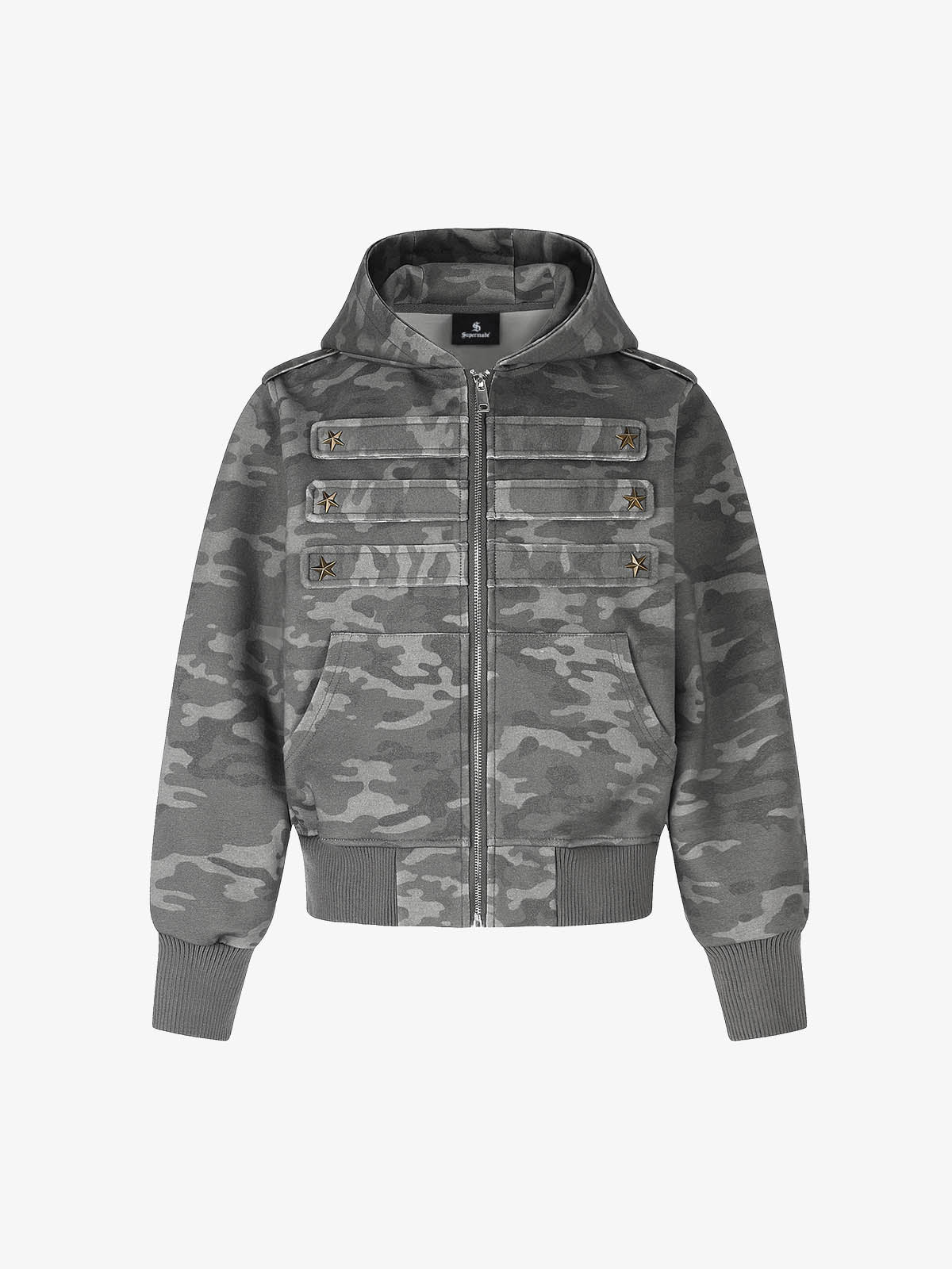 Napoleon Camo Cropped Zip-Up Hoodie - Classic Camouflage / S