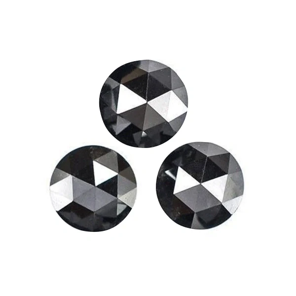 Lot de diamants noirs taille rose de 4,00 mm à 5,00 mm - Qualité AA — Pierres précieuses en vrac
