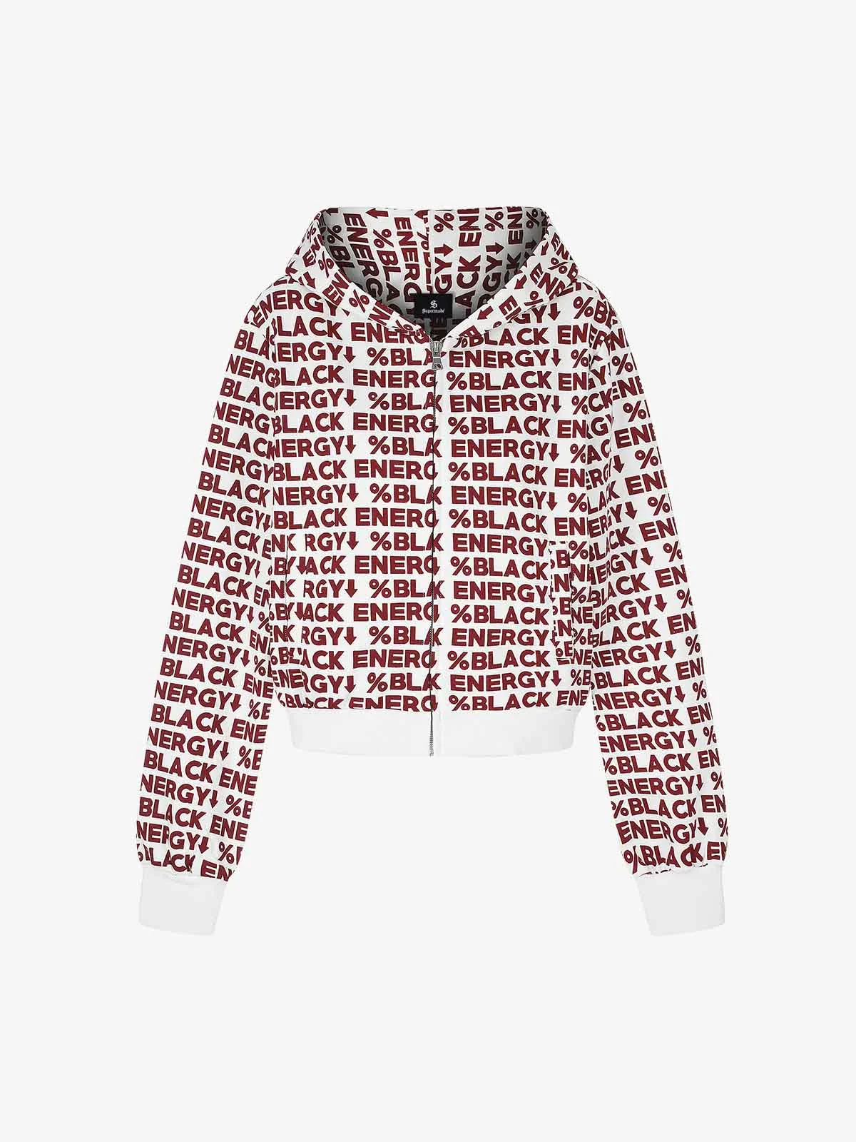 All-Over Letter Graphic Hoodie - Red / S