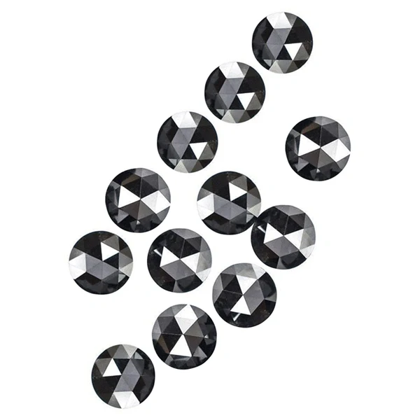 GemoneDiamonds Lot de diamants noirs en vrac taille rose 2,60 mm à 3,00 mm — Pierres précieuses en vrac