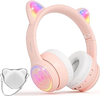 iFecco Kids Wireless Headphones with Cat Ears & LED — Wireless Earbuds