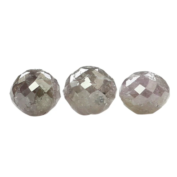 GemoneDiamonds Lot de perles de diamant à facettes gris 3 carats — Pierres précieuses en vrac
