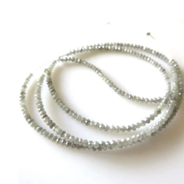GemoneDiamonds Bracelet de perles de diamant gris 7 pouces brin 2,00-3,00 MM — Bracelet Femme