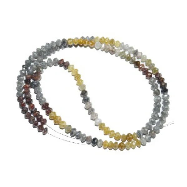 GemoneDiamonds Collier de perles de diamant de couleurs mélangées de 40,6 cm pour femme — Collier Argent Femme