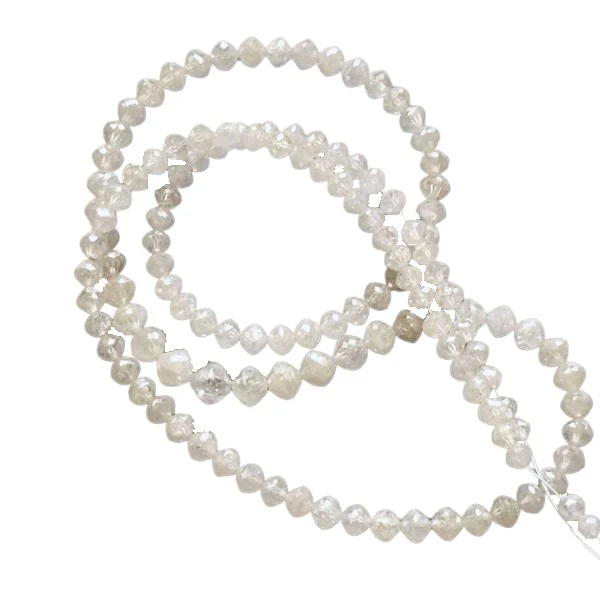 Collier de perles à facettes en diamant blanc de 16 pouces par GemoneDiamonds — Collier Argent Femme
