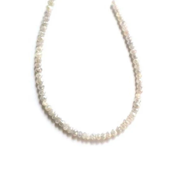 18 Inch White Diamond Faceted Beads — Jewelry Beads