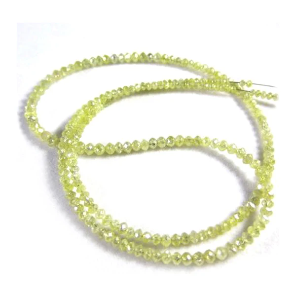 GemoneDiamonds Collier de perles de diamant jaune à facettes de 61 cm pour femme