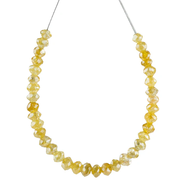 Collier de perles de diamant jaune de 30 pouces par GemoneDiamonds — Collier Argent Femme