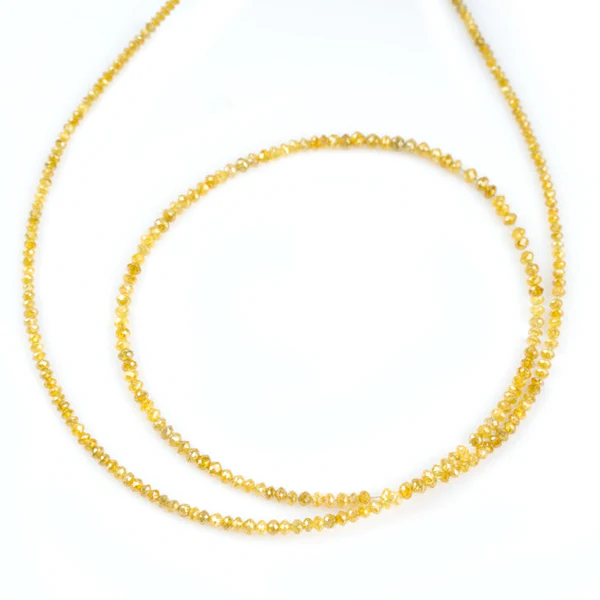 7 Inch Yellow faceted Diamond Beads Bracelet Strand — Bracelet Women