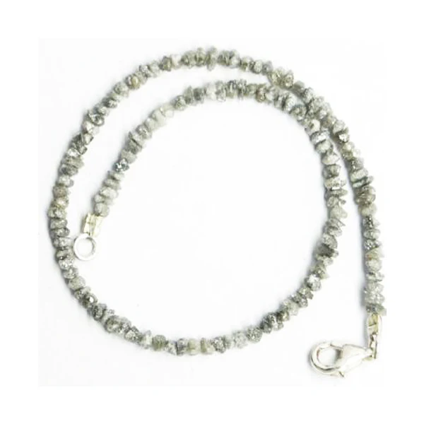 Fil de perles de diamant brut gris de 18 pouces, 2,00 à 3,00 mm GemoneDiamonds
