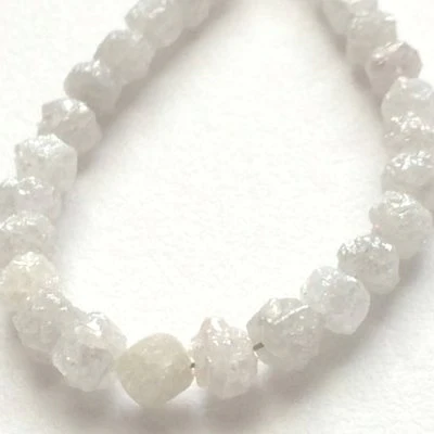 20 Inch White Uncut Diamond Beads Necklace - 2.00 to 3.00 MM — Silver Necklace Women